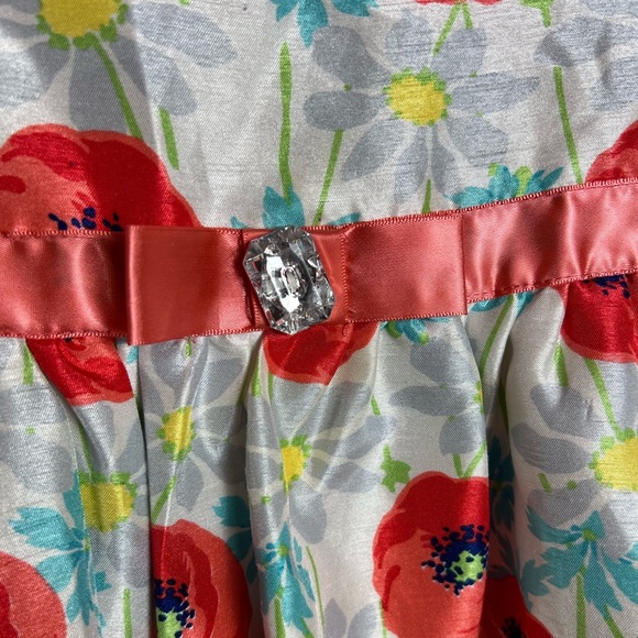 DOLLIE ME Floral Sleeveless Dress with Red Poppies/size 6 - Picture 3 of 12